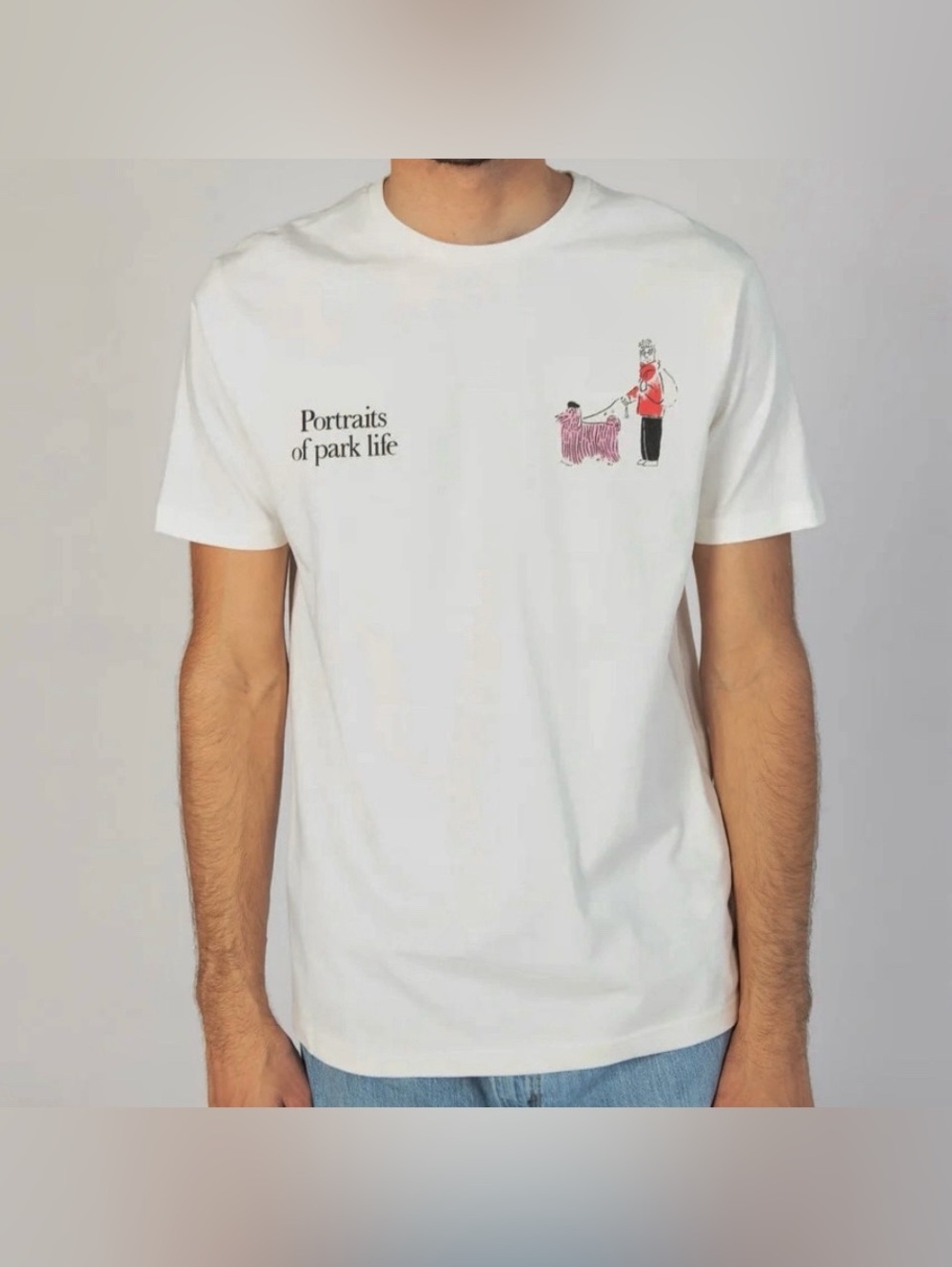 Denim & Flower Ricky Singh Park Life Graphic T-Shirt Off White Cream Mens Medium - Picture 15 of 15